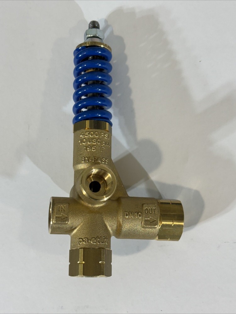 P.A. Pulsar RV 4500 PSI 10 US GPM 3/8″ Unloader Bypass Valve Blue Spring OEM