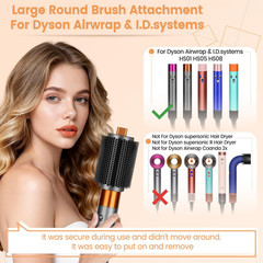 YTCHYYSK Upgraded Large Round Volumizing Brush Attachment for 3.3in, Gold