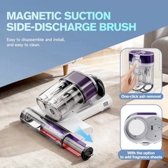 Mxnsewr Ultrasonic Clean,UV Light Handheld Vacuum HEPA Bagless 0.5L Hot Drying