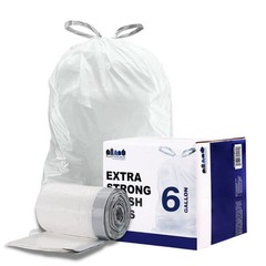 Plasticplace 6 Gallon Trash Bags White 100 Count (Pack of 1),