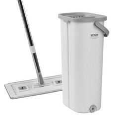 VEVOR Mop and Bucket with Wringer Set 3 Mop Pads Flat Squeeze Bucket Set