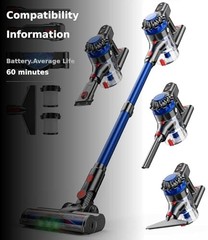 Kardv Cordless Vacuum Cleaner 500W/40Kpa Vacuum Cleaners For Home 60Mins Stick
