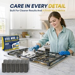 Steel Wool Cleaning & Polishing Kit, 6Pcs 00 & 6Pcs 0000 Steel Wool Pads with…