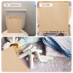 500 Pcs Waxed Sanitary Napkin Disposal Bags 7.5” x 10” x 3.5” Kraft Femini…