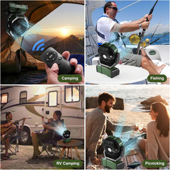 40000Mah Camping Fan with LED Light, Battery Operated Oscillating Desk Fan with