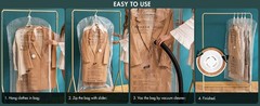 Hanging Vacuum Sealer Storage Space Saver Bags for Clothes, Suits, Coats or