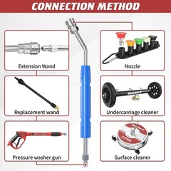 17 Inch Pressure Washer Extension Wand, 4000 PSI Stainless Steel Power Washer…