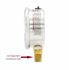 Stainless Glycerin Filled Bottom Side Mount Pressure Gauge 0-5000 PSI 1/4″ NPT