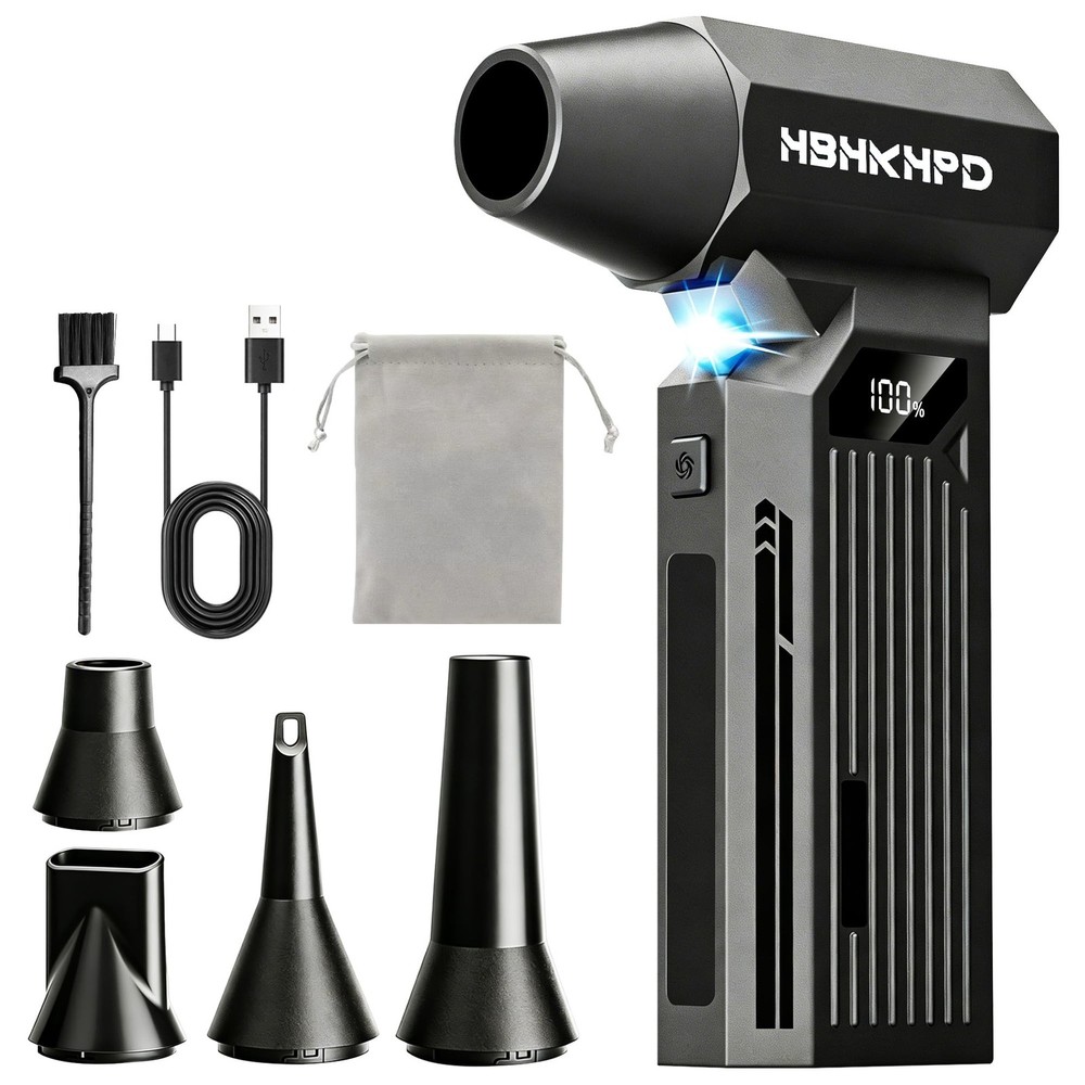 Compressed Air Duster, 150000RPM Super Power Electric Air Duster with Brushle…