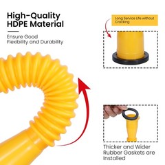 Upgraded Gas Can Spout Replacement, 3-Pack Nozzle Leak-Proof Yellow