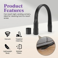 25″ Crevice Tool Vacuum Attachment, for All Vacuums Black
