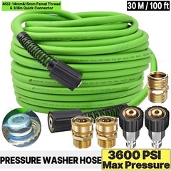 M22-14&15mm Flexible Power Pressure Washer Hose Kit+3/8″ Swivel Quick Connector