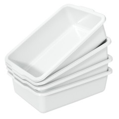 IDOTRY 32 L Large Commercial Bus Box, 4 Pk Plastic Bus Tubs for Restaurant White
