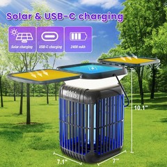 Zeno Solar Bug Zapper Outdoor Indoor Mosquito Zapper Dual Folding Solar Panels