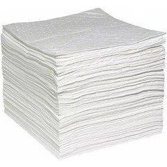 Absorbent Pad, 15 in W x 19 in L, Absorbs 26.3 gal. per Pkg, Oil, White, Poly