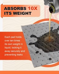 Upgrade 16″x18″ Oil Absorbent Pads 200 Pack | Trimmable Mat with Professional…