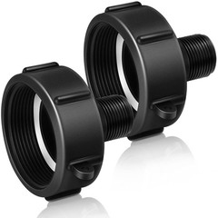 Zonon 2 Pieces 275 330 IBC Tote Tank Adapter Garden Hose Drain 2 Inch, Black
