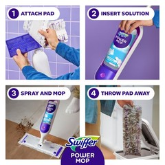 Swiffer PowerMop Multi-Surface Mop Kit for Floor 1 Kit, Purple and White