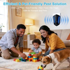 2026 Upgraded Ultrasonic Pest Repeller, Mouse Traps Indoor for 6 Pack, Black