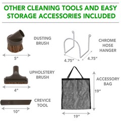 OVO Central Vacuum Garage Kit, with 30ft Straight air Hose, 12’’ Kit B, Gray