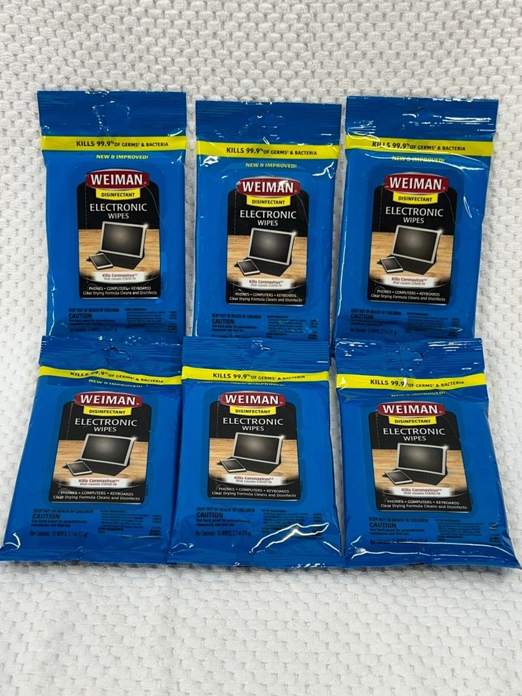 Weiman Disinfectant Electronic Wipes Lot 6 Packs 90 Wipes Screen Cleaner