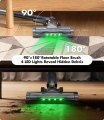 Omeser Cordless Vacuum Cleaner 580W/50Kpa/50Mins Stick Vacuum For Home Led