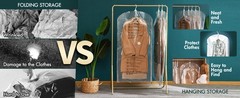 Hanging Vacuum Sealer Storage Space Saver Bags for Clothes, Suits, Coats or