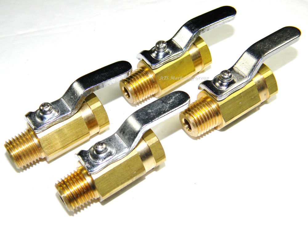 Carpet Cleaning – Brass MxF Mini Shut-Off Valves for Hoses Wands (Set of 4)