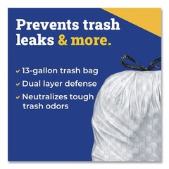 Glad 70427 23.75″ x 24.88″ 13-Gal Drawstring Trash Bags – Gray (100/CT) New