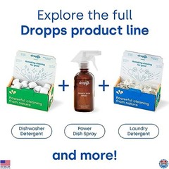 Dropps Free + Clear Biobased Laundry Detergent Pods, Unscented, 140 Count, HE