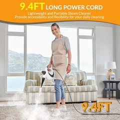 Handheld Pressurized Steam Cleaner with 12 pcs Accessories, Small, Deep Gray