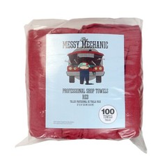 Bulk Lot of 100 Red Shop Towels 12″ x 14″ Cleaning Rags Homes Cars Reusable
