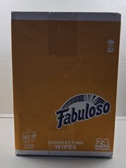 FABULOSO DISINFECTING MULTI PURPOSE LEMON WIPES 12 PACKS OF 24