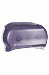 San Jamar R3600TBK VersaTwin Tissue Dispenser Classic Transparent Blk Pearl New