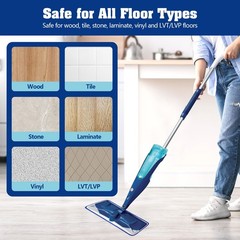 FURCIELOS 12 Pack 18 Inch Deep Cleaning 12 Mop, Blue