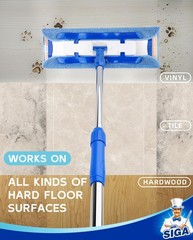 MR.SIGA Professional Microfiber Mop for 59.4 x 16.5 x 5.1 inch, Blue