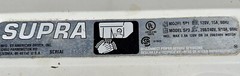 Supra SP1 SP-1 Air Hand Dryer 120V, 15A, 60Hz, Blower Push Button Bathroom