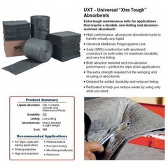 Brady Uxt15p Sorbent Roll, 18 Gal, 15 In X 150 Ft, Universal, Gray,