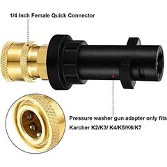 High Pressure Washer Gun Adapter 1/4″ Spray Nozzle Adapter+Nozzle Tips, Black