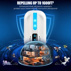 6 Pack Ultrasonic Pest Repeller Indoor, Mouse Plug in Repellent for m, white