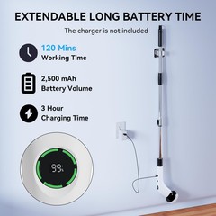 Swyprrix Electric Bathroom Cleaning Brush, Cordless Extended, White and Black