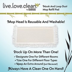Harper Live.Love.Clean. Bamboo 2-In-1 Smooth Surface Wet/Dry Dust Mop 2