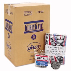 Kurly Kate 300 Stainless Steel Scrubbers – Medium/Steel Gray (12/Carton) New