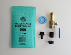 Full-Port Water Heater Drain 4.5 x 6.5 x 1.3 inches, Brass / Blue Handle