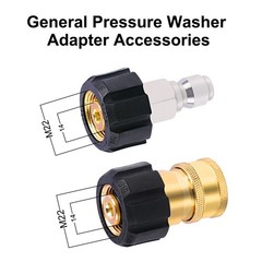Pressure Washer Adapter Set, M22 14mm to 3/8 1 Juego de adaptadores para hidrola
