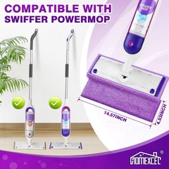 HOMEXCEL Reusable Microfiber Mop Pads for Swiffer PowerMop, Power Pads…