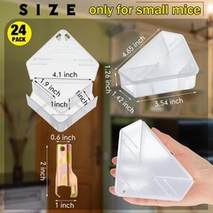 Qualirey 24 Pcs Mice Station with Key Triangle Mouse Translucent