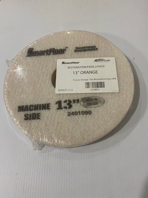 2-Pack Concrete Floor Buffing 13” Orange Ameripolish SmartFloor Restoration Pads