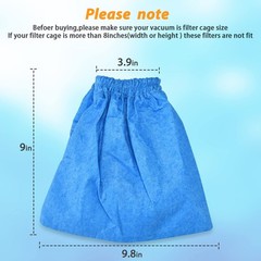 3 Pcs Cloth Filter Bag for Armor All AA256 AA255 2.5 Gallon Shop VAC Blue