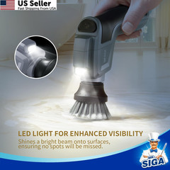 MR.SIGA Electric Spin Scrubber for Kitchen and Bathroom 5.9 X 6.0 Inch, Gray